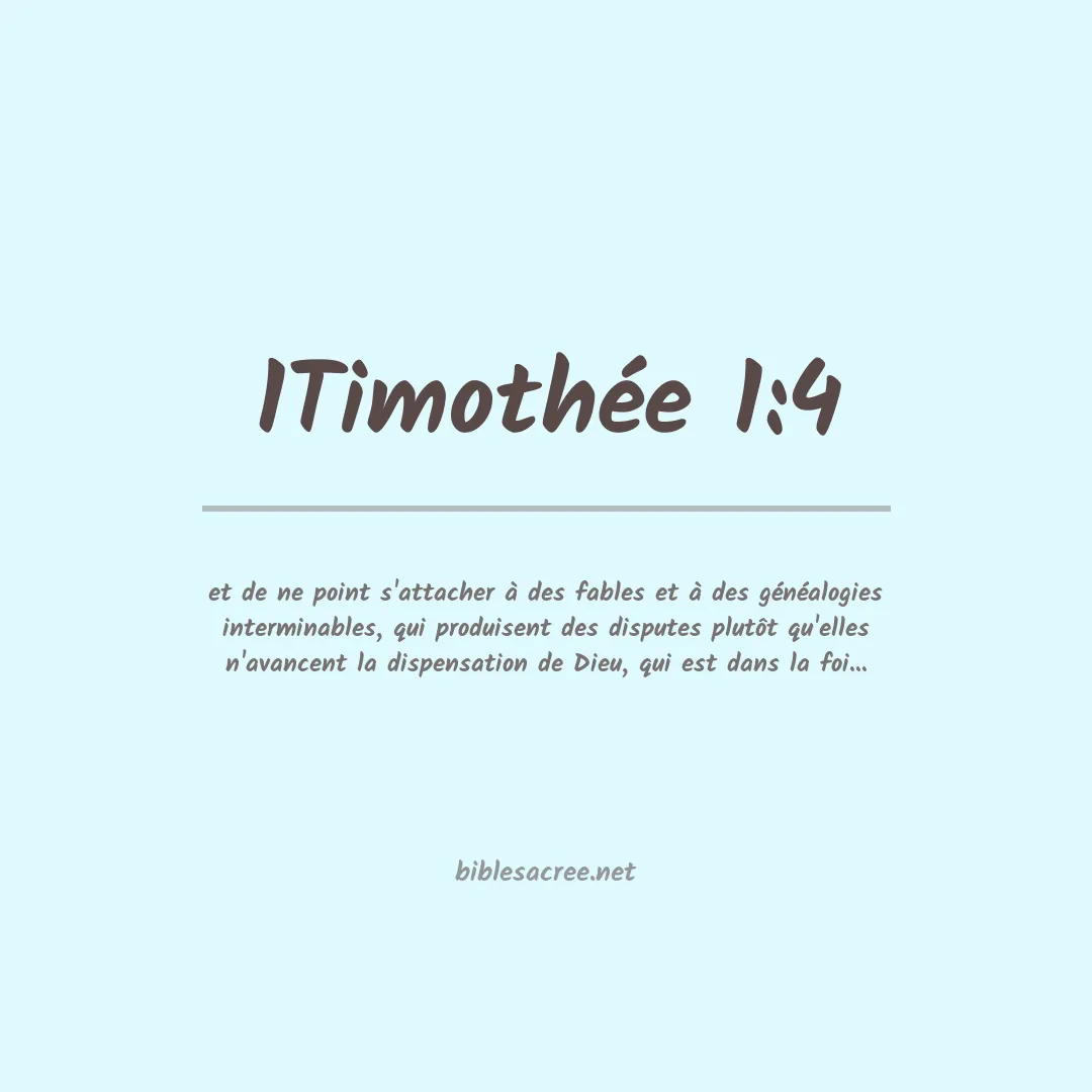 1Timothée - 1:4
