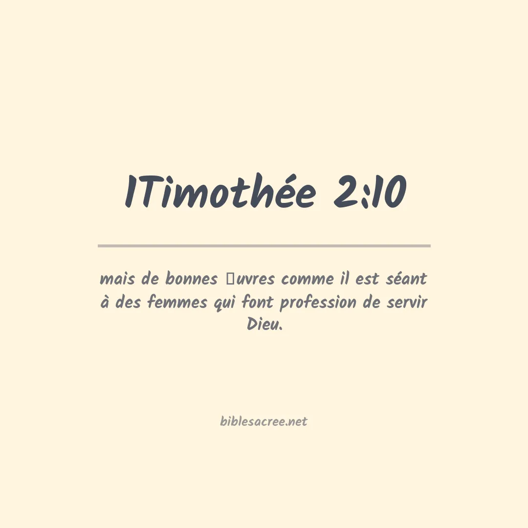 1Timothée - 2:10