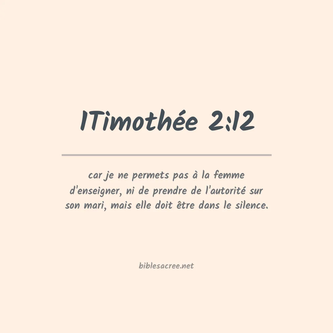 1Timothée - 2:12