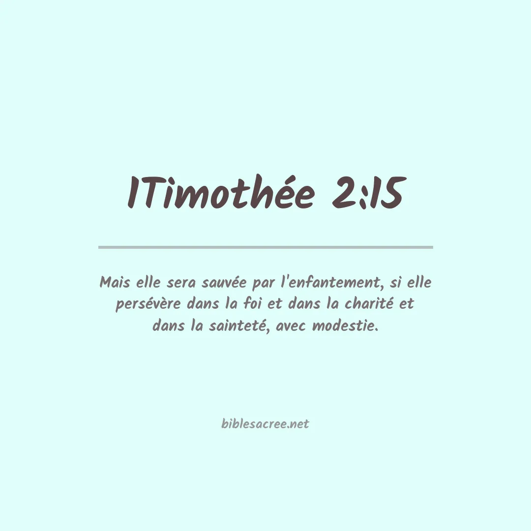 1Timothée - 2:15