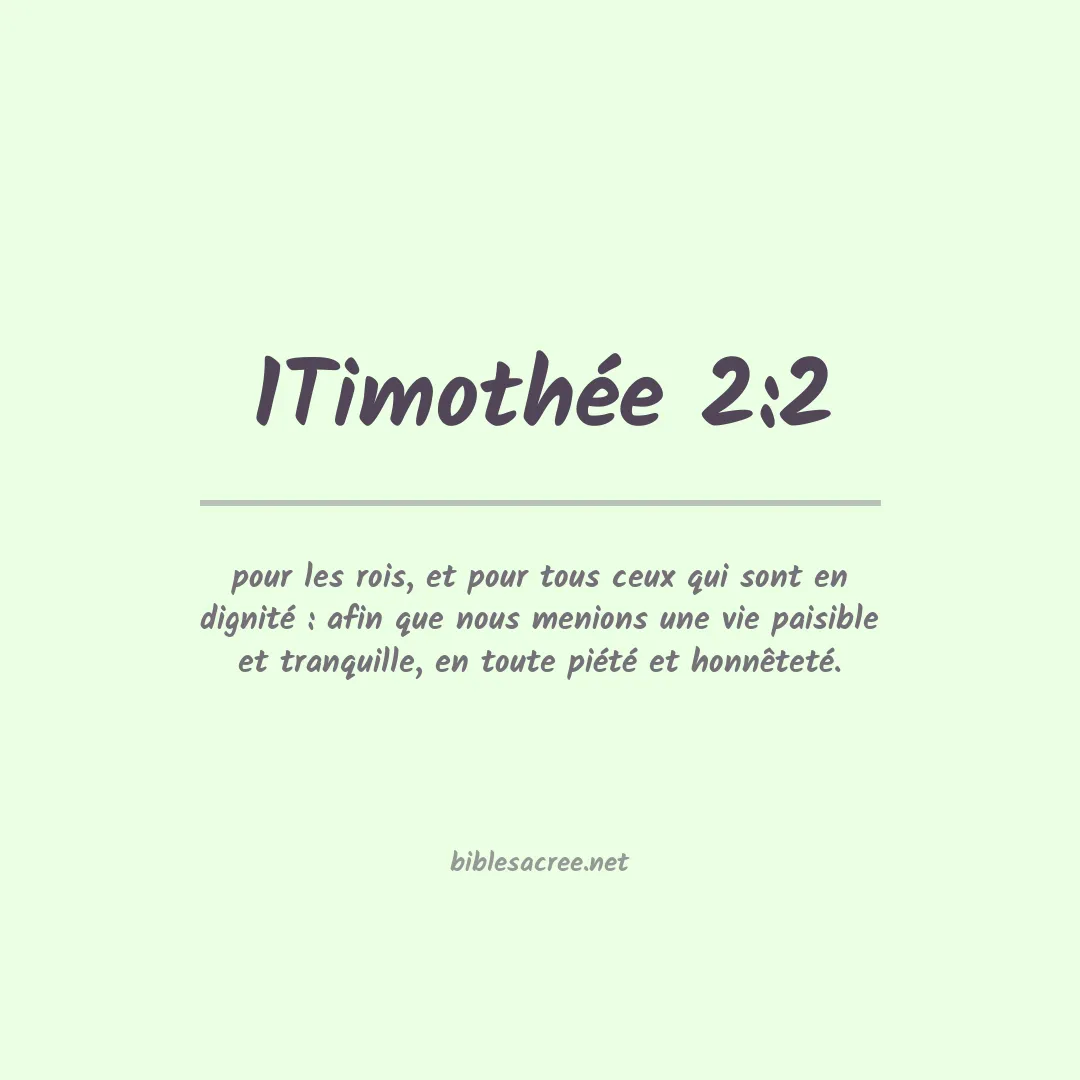 1Timothée - 2:2