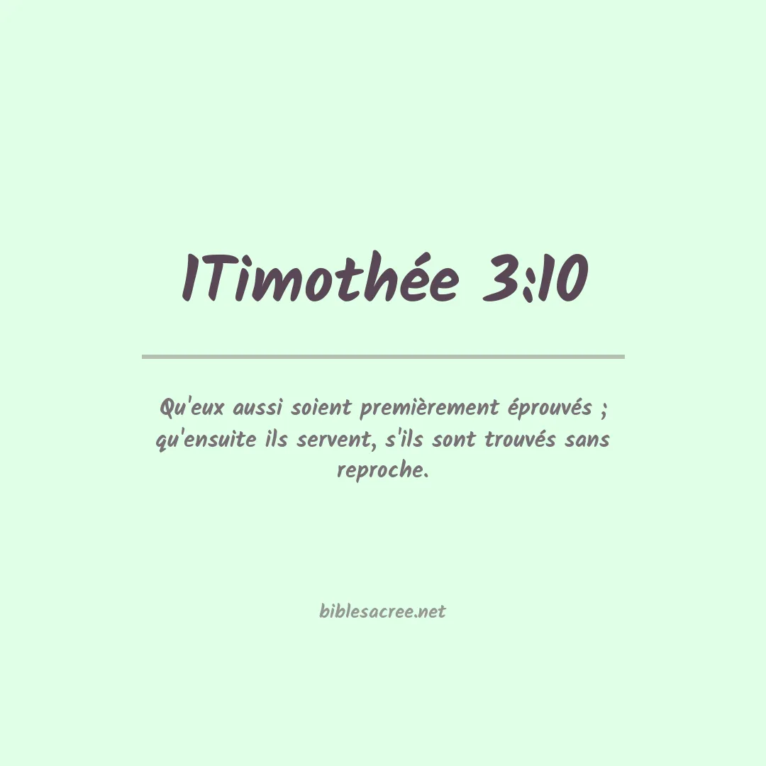 1Timothée - 3:10