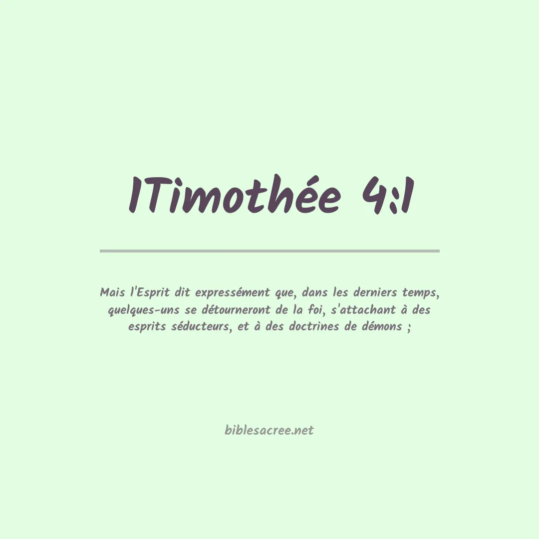 1Timothée - 4:1