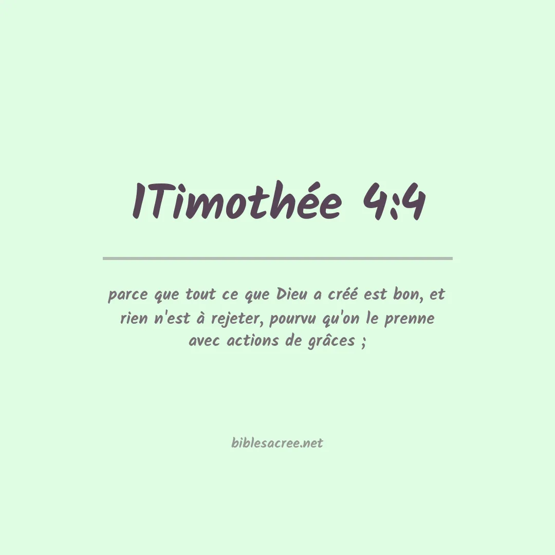1Timothée - 4:4