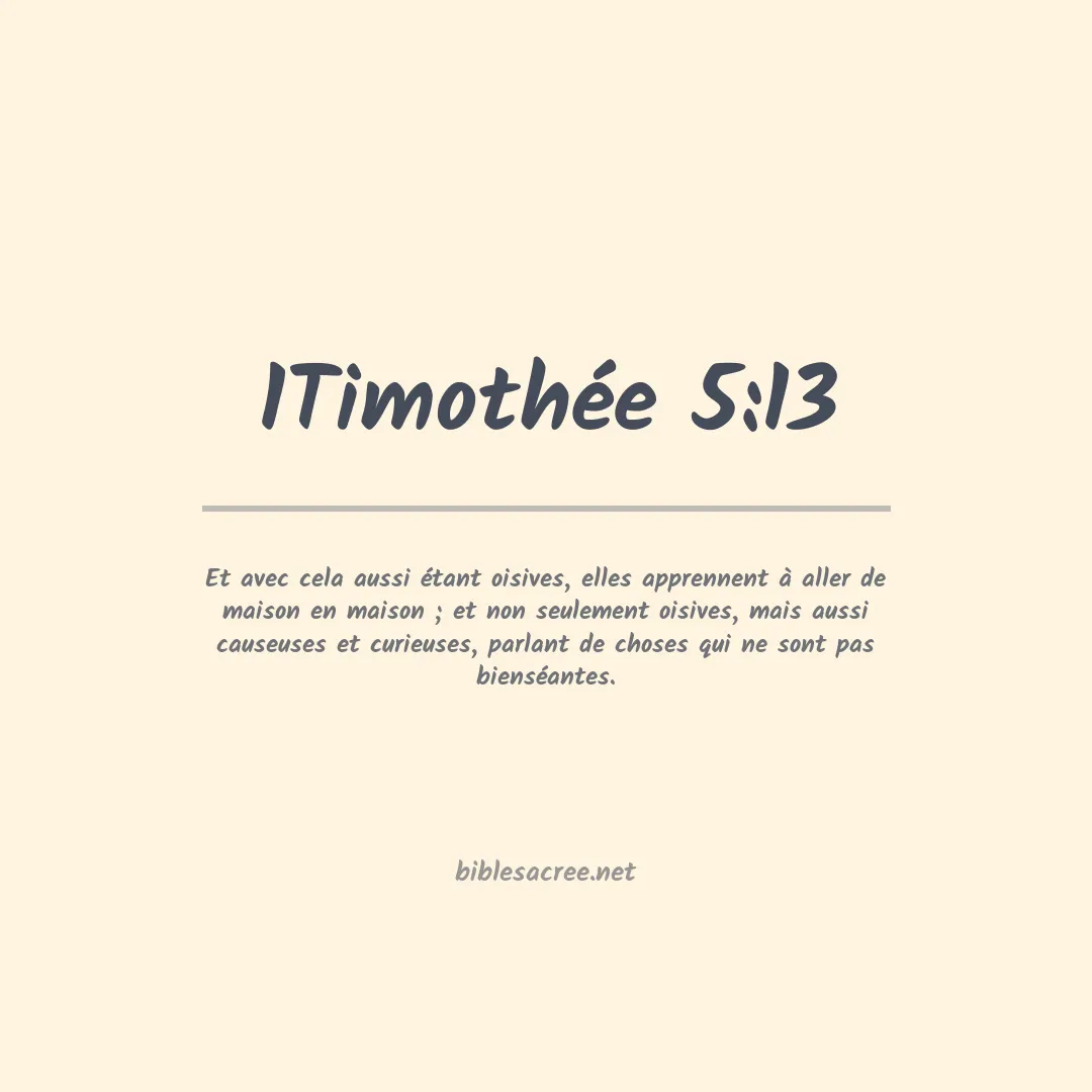 1Timothée - 5:13