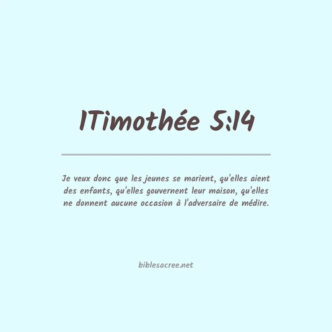 1Timothée - 5:14