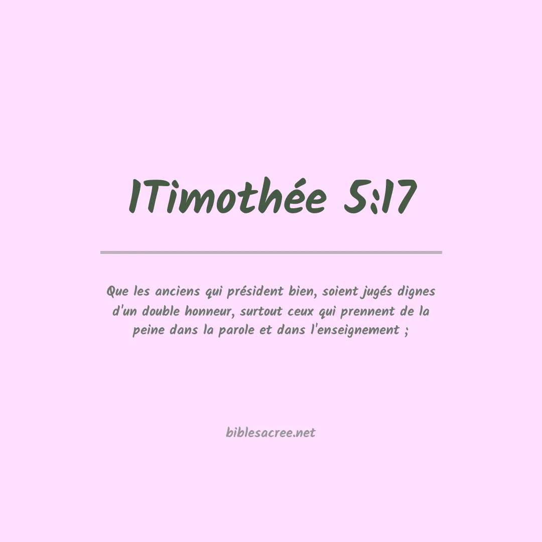 1Timothée - 5:17