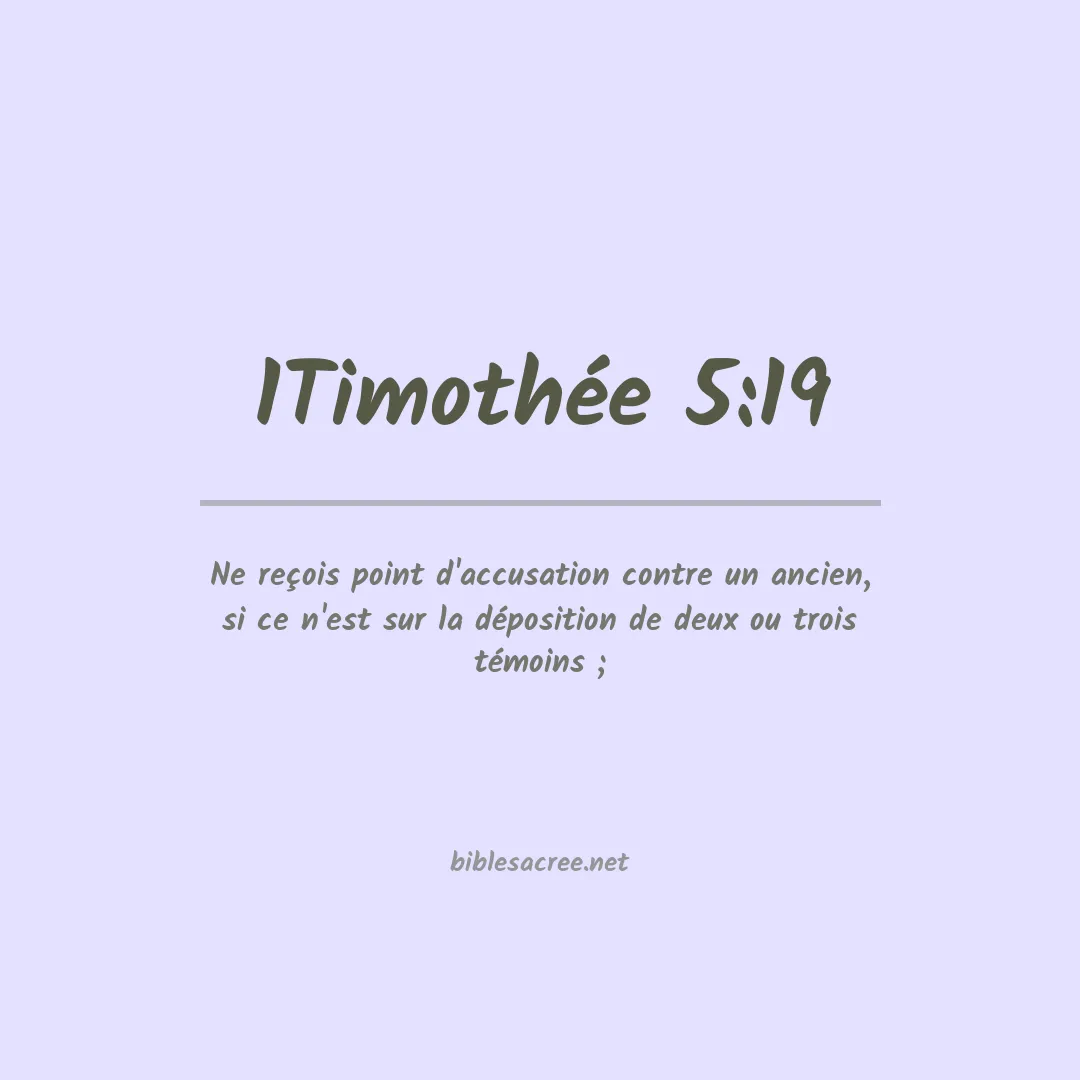 1Timothée - 5:19