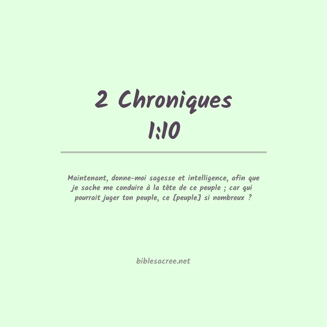 2 Chroniques - 1:10