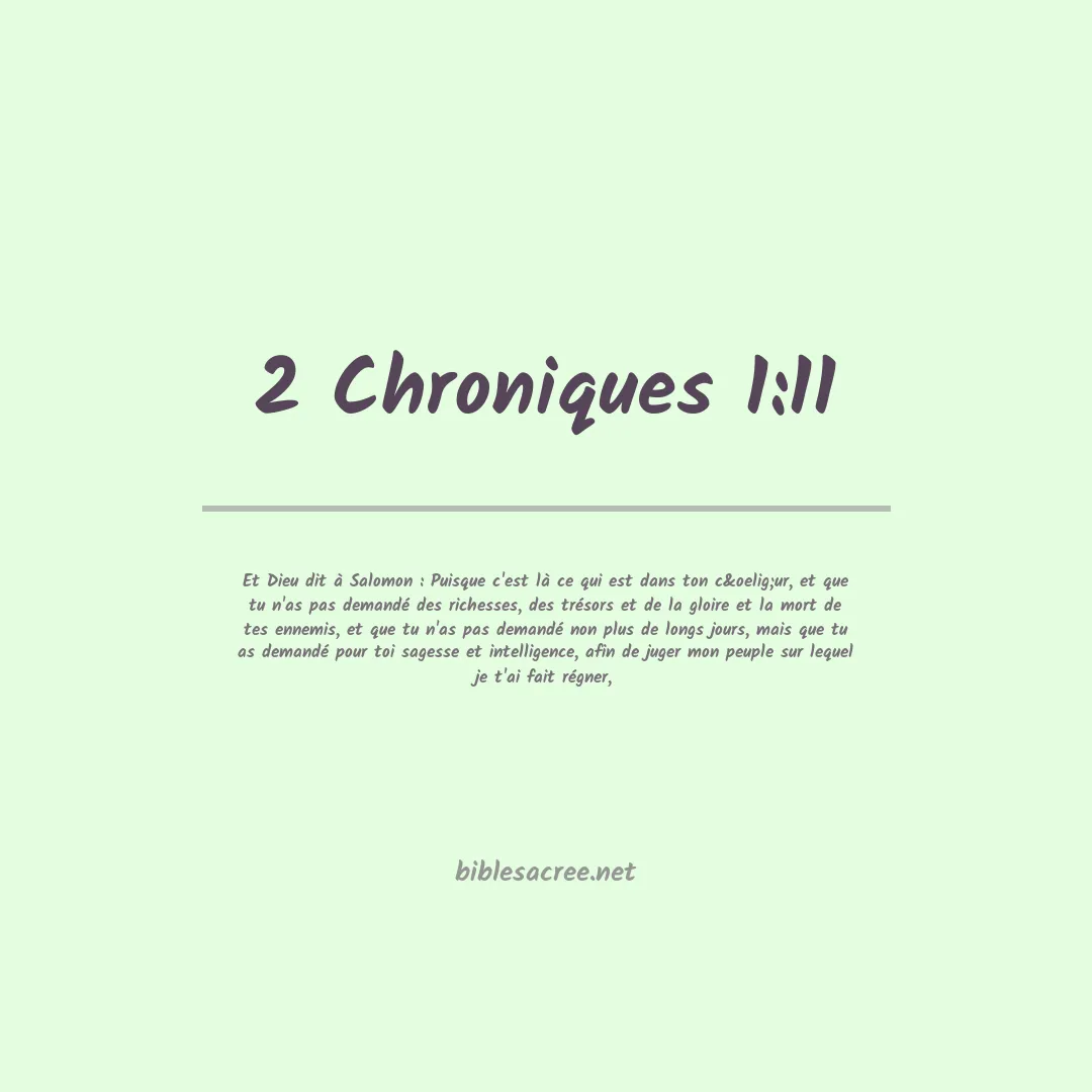 2 Chroniques - 1:11