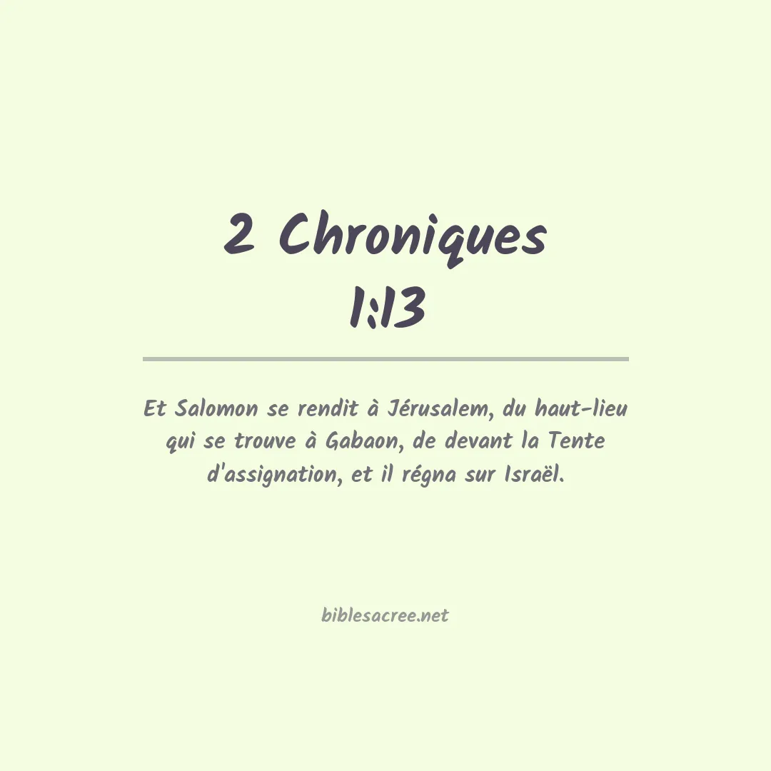 2 Chroniques - 1:13