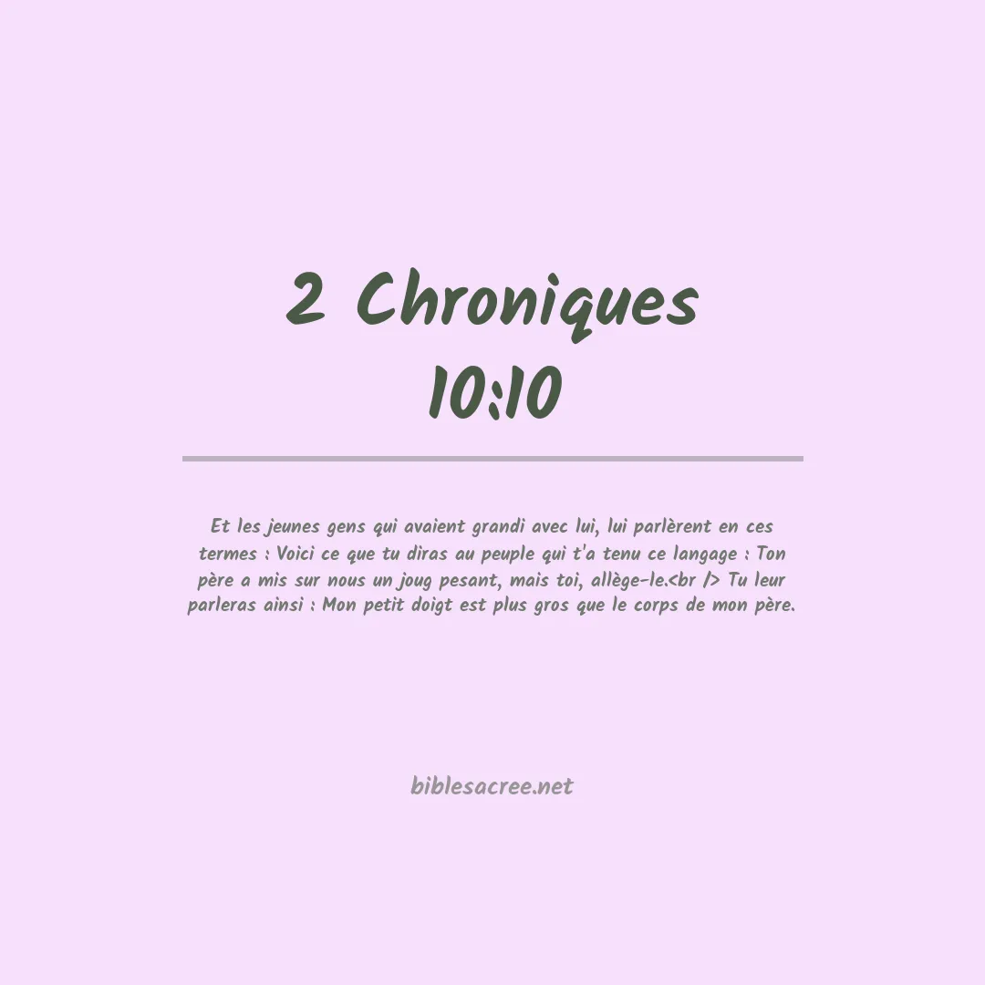2 Chroniques - 10:10