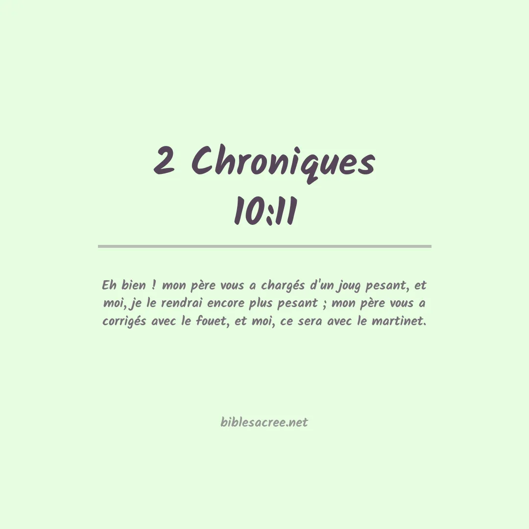 2 Chroniques - 10:11