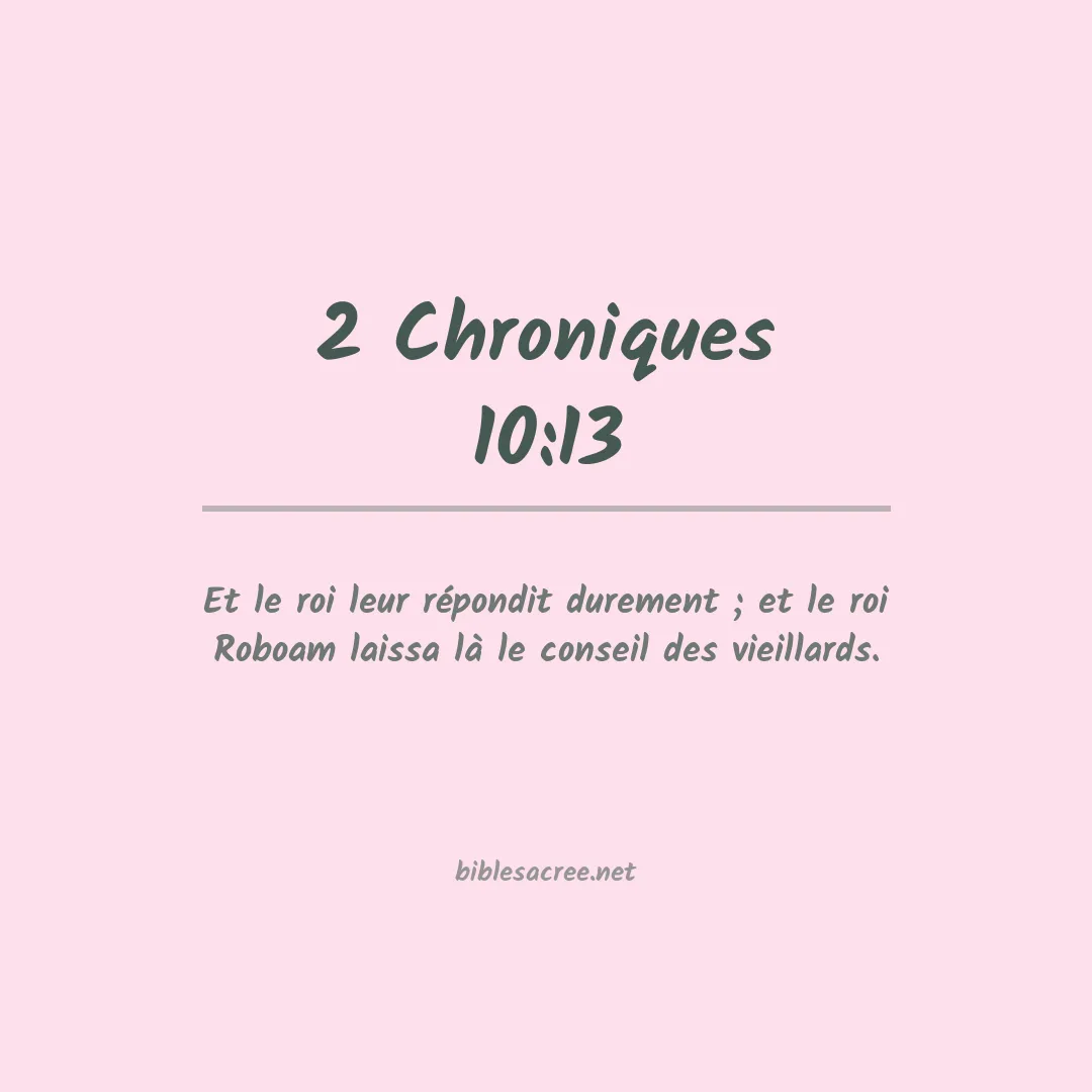 2 Chroniques - 10:13