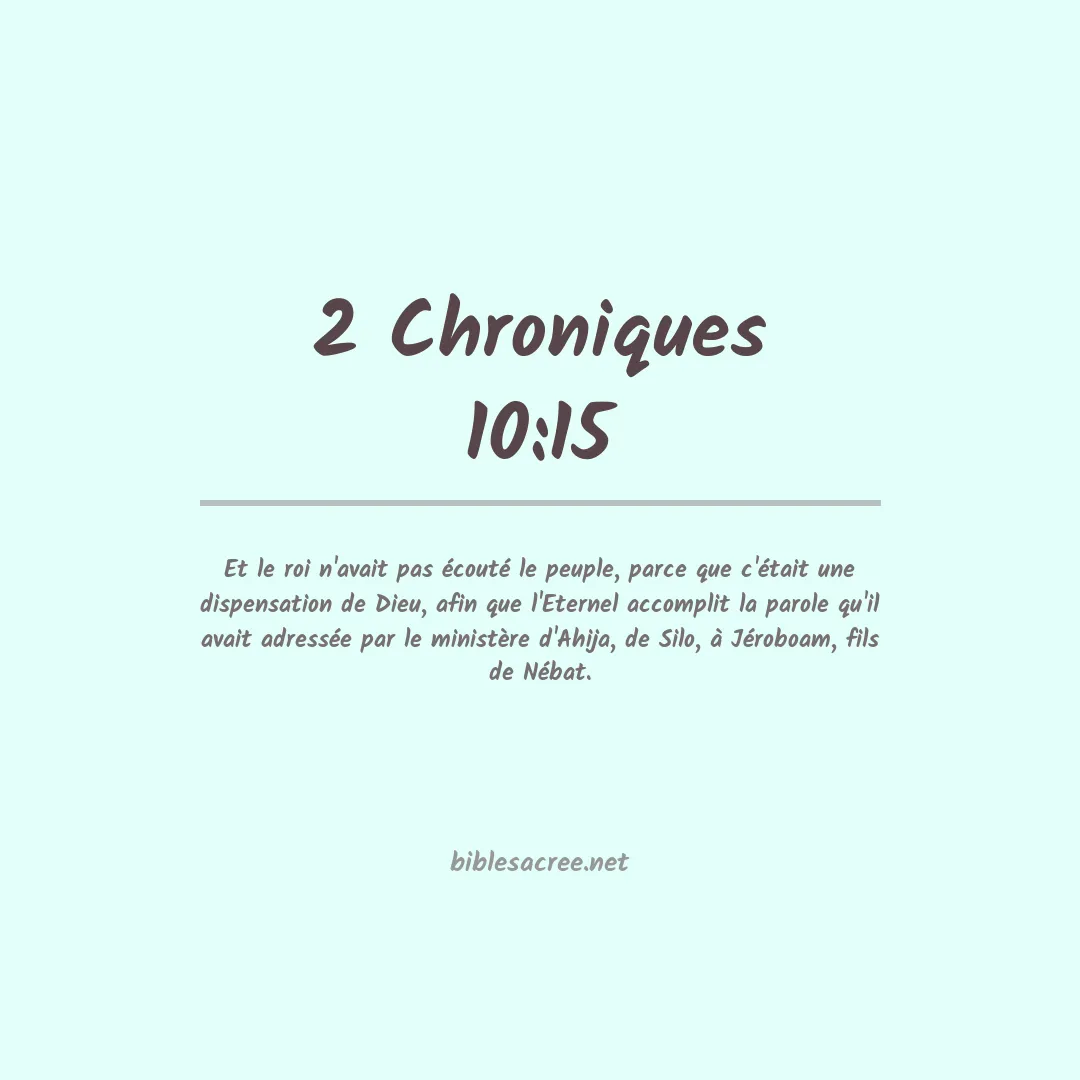 2 Chroniques - 10:15