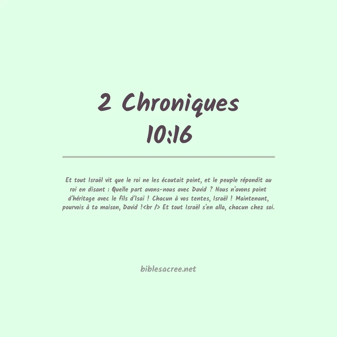 2 Chroniques - 10:16