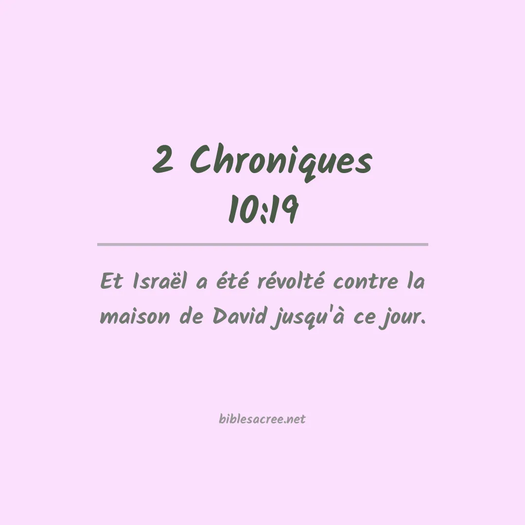 2 Chroniques - 10:19