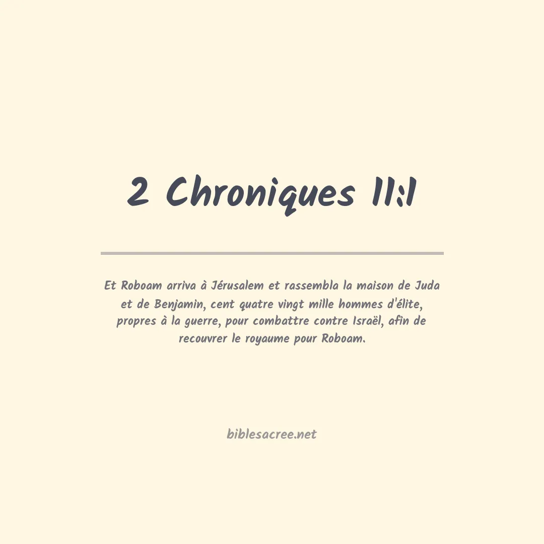2 Chroniques - 11:1