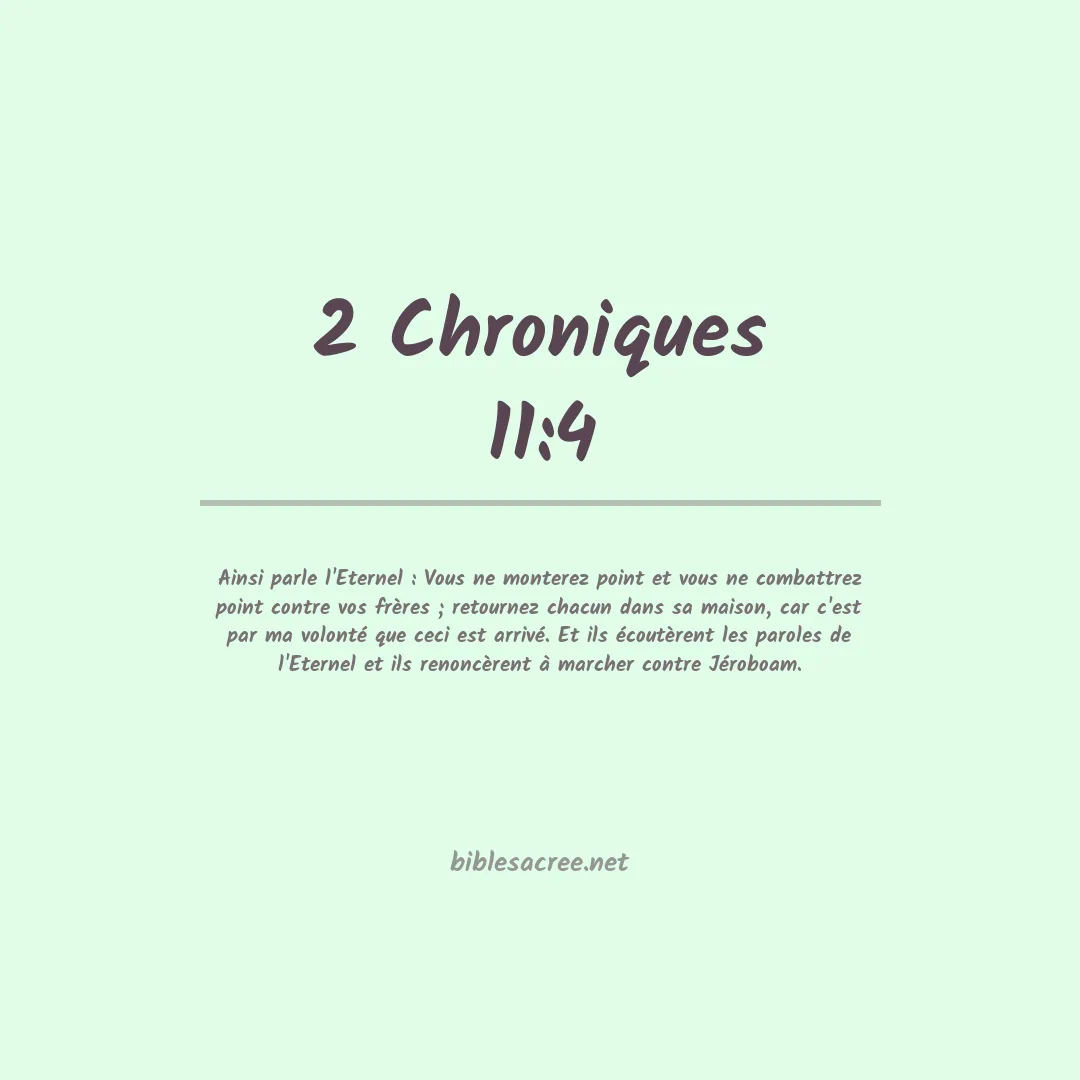 2 Chroniques - 11:4
