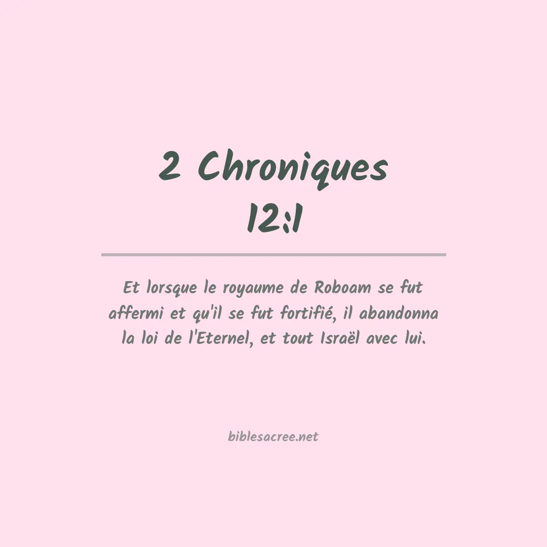 2 Chroniques - 12:1