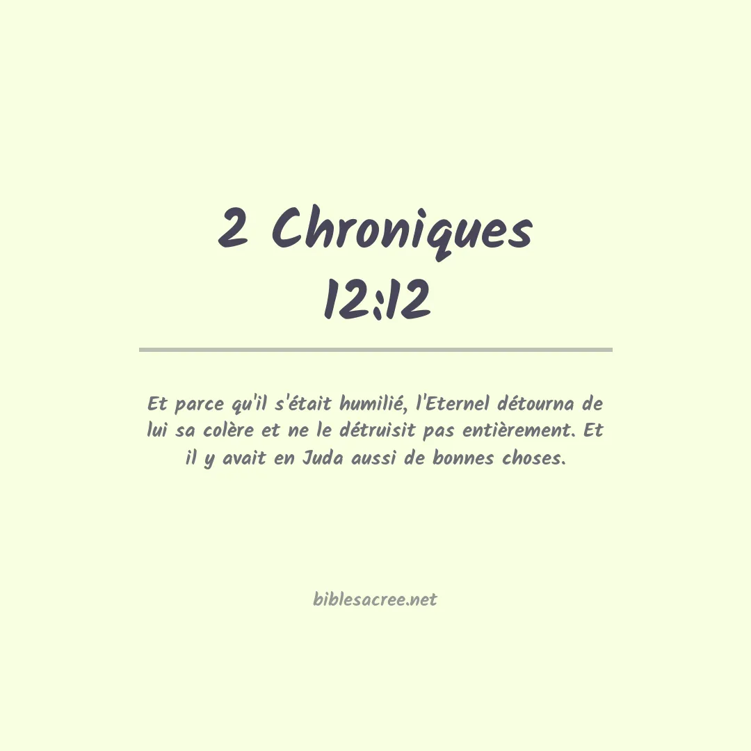 2 Chroniques - 12:12