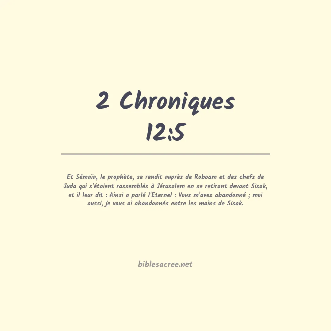 2 Chroniques - 12:5