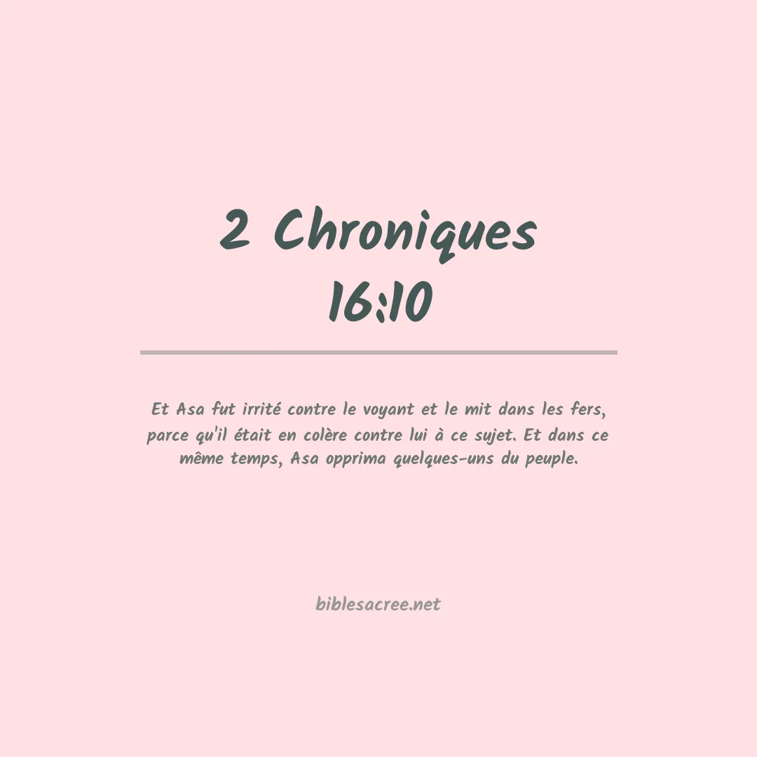 2 Chroniques - 16:10