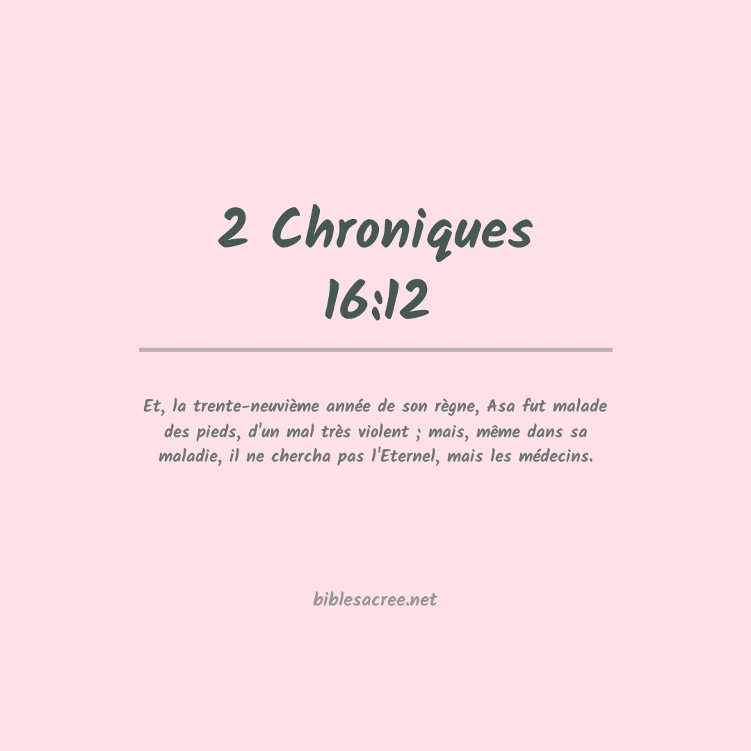 2 Chroniques - 16:12