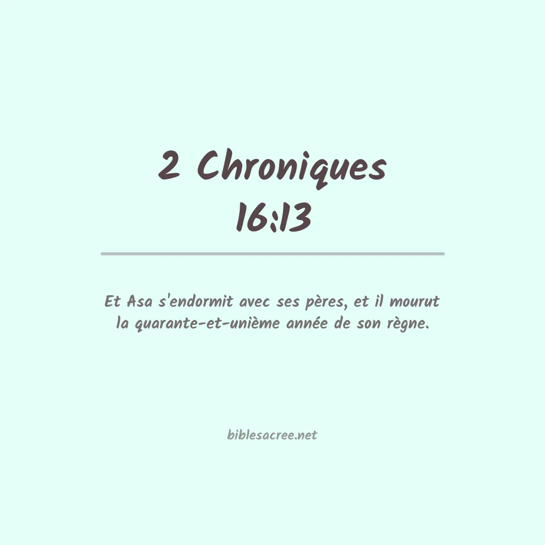 2 Chroniques - 16:13