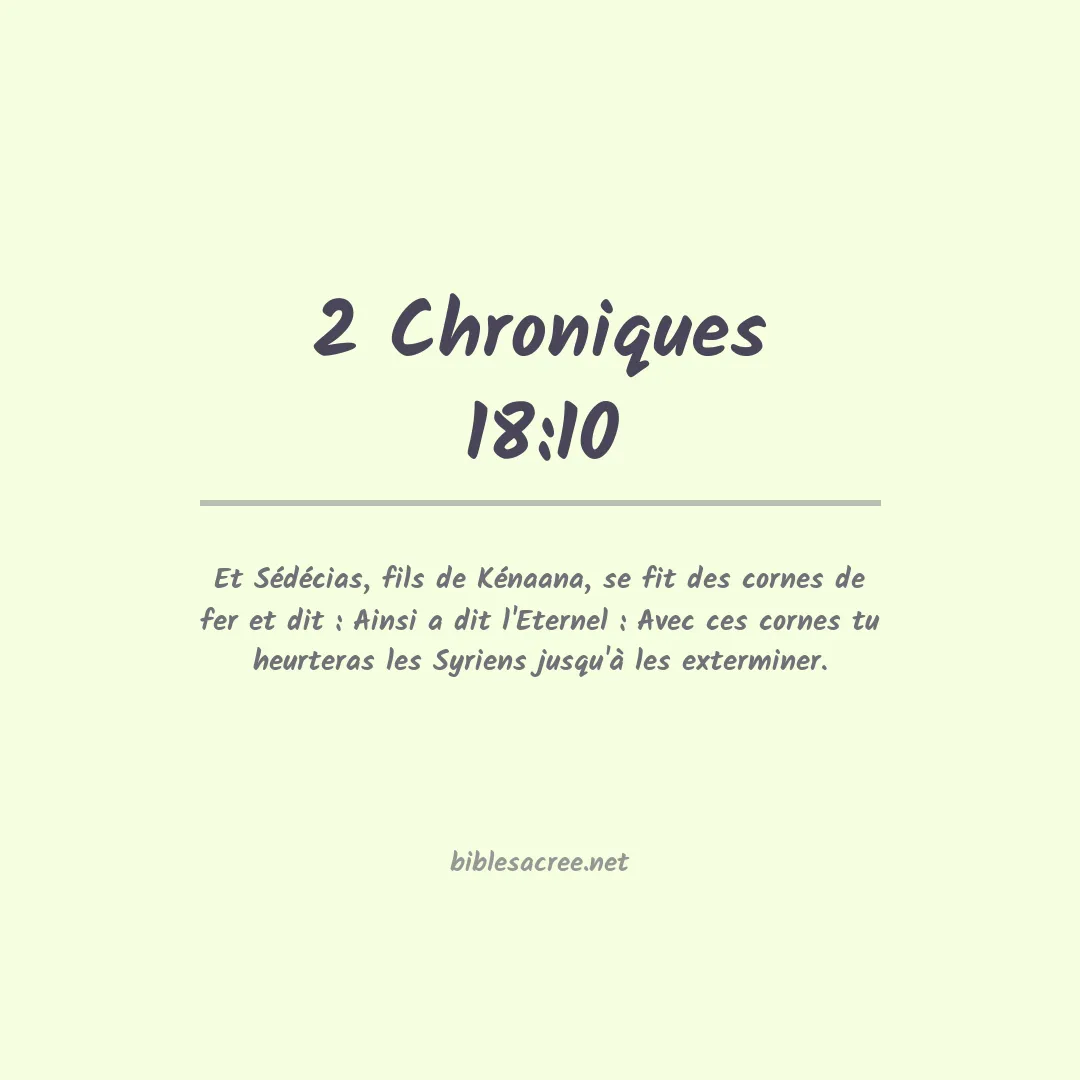 2 Chroniques - 18:10