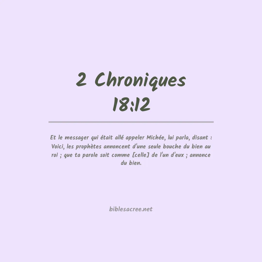 2 Chroniques - 18:12