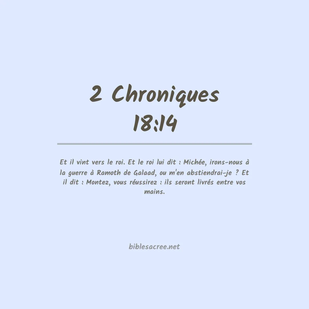 2 Chroniques - 18:14