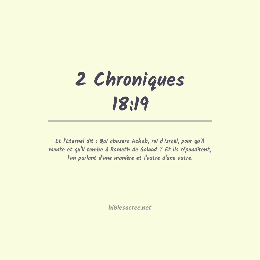 2 Chroniques - 18:19