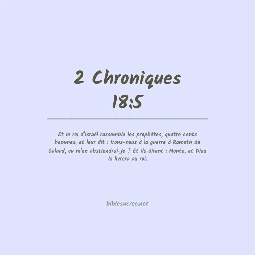 2 Chroniques - 18:5
