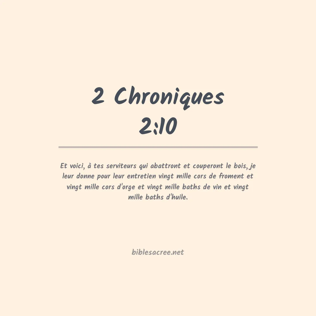 2 Chroniques - 2:10