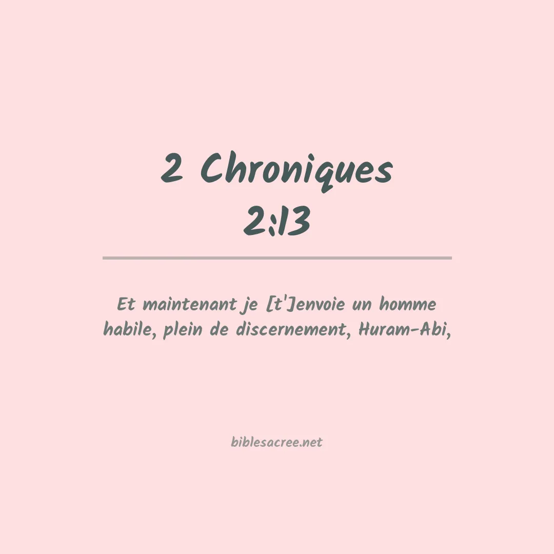 2 Chroniques - 2:13