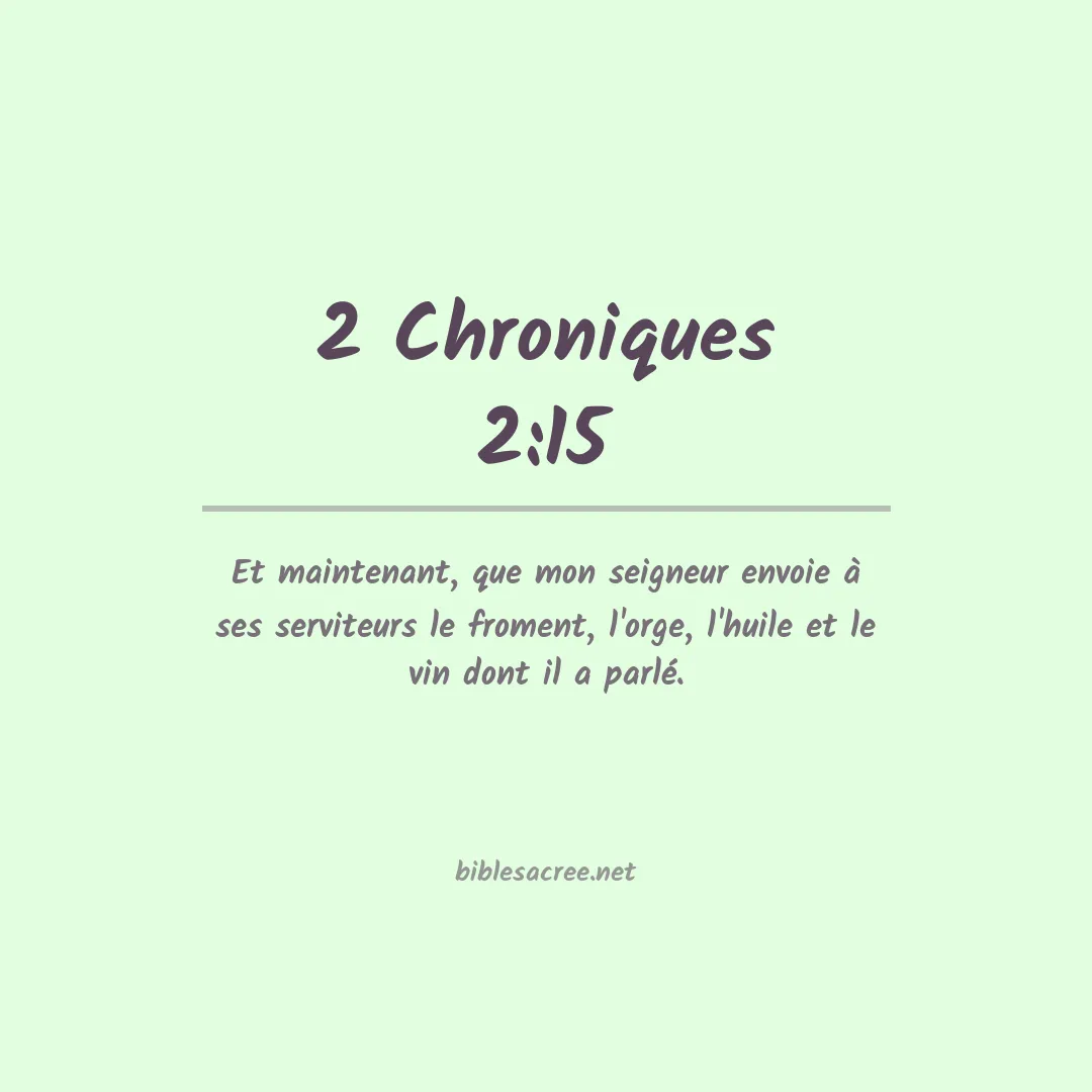 2 Chroniques - 2:15