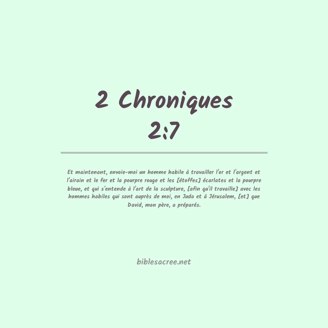 2 Chroniques - 2:7