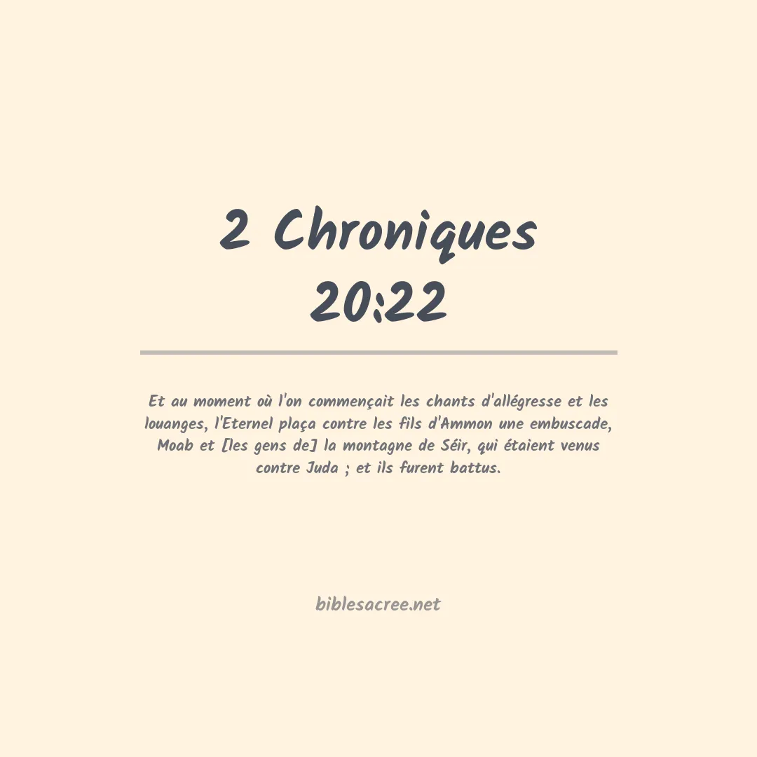 2 Chroniques - 20:22