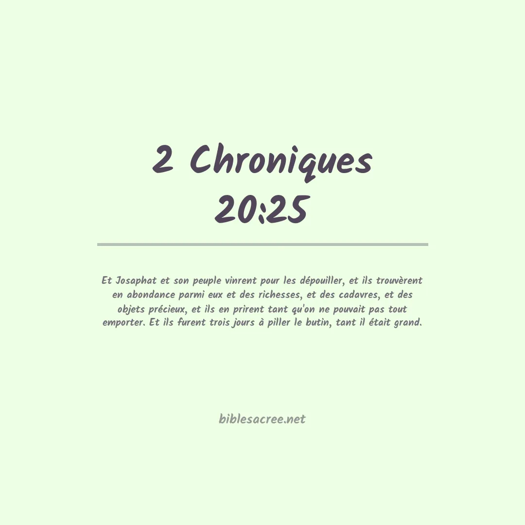2 Chroniques - 20:25