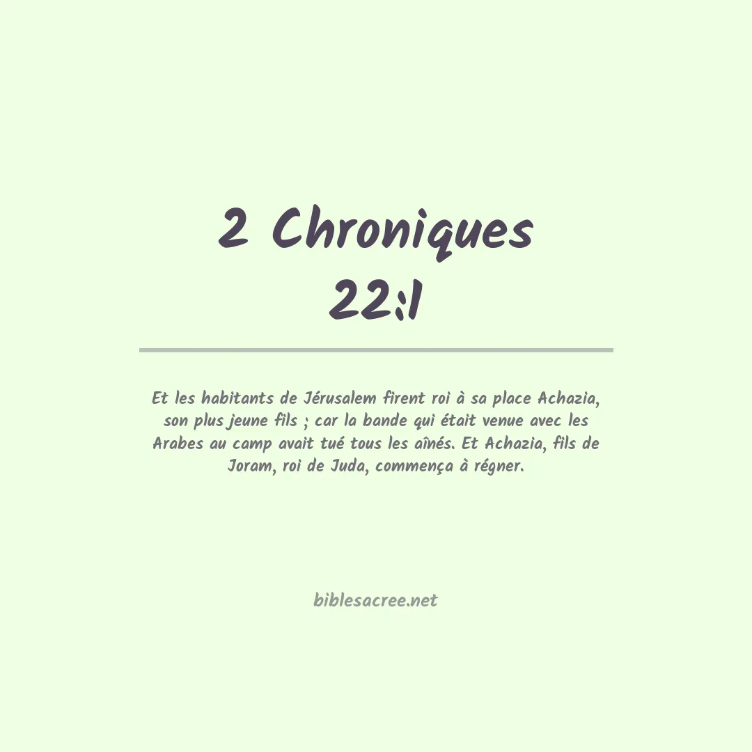 2 Chroniques - 22:1
