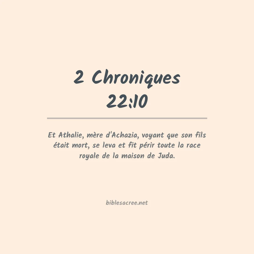 2 Chroniques - 22:10
