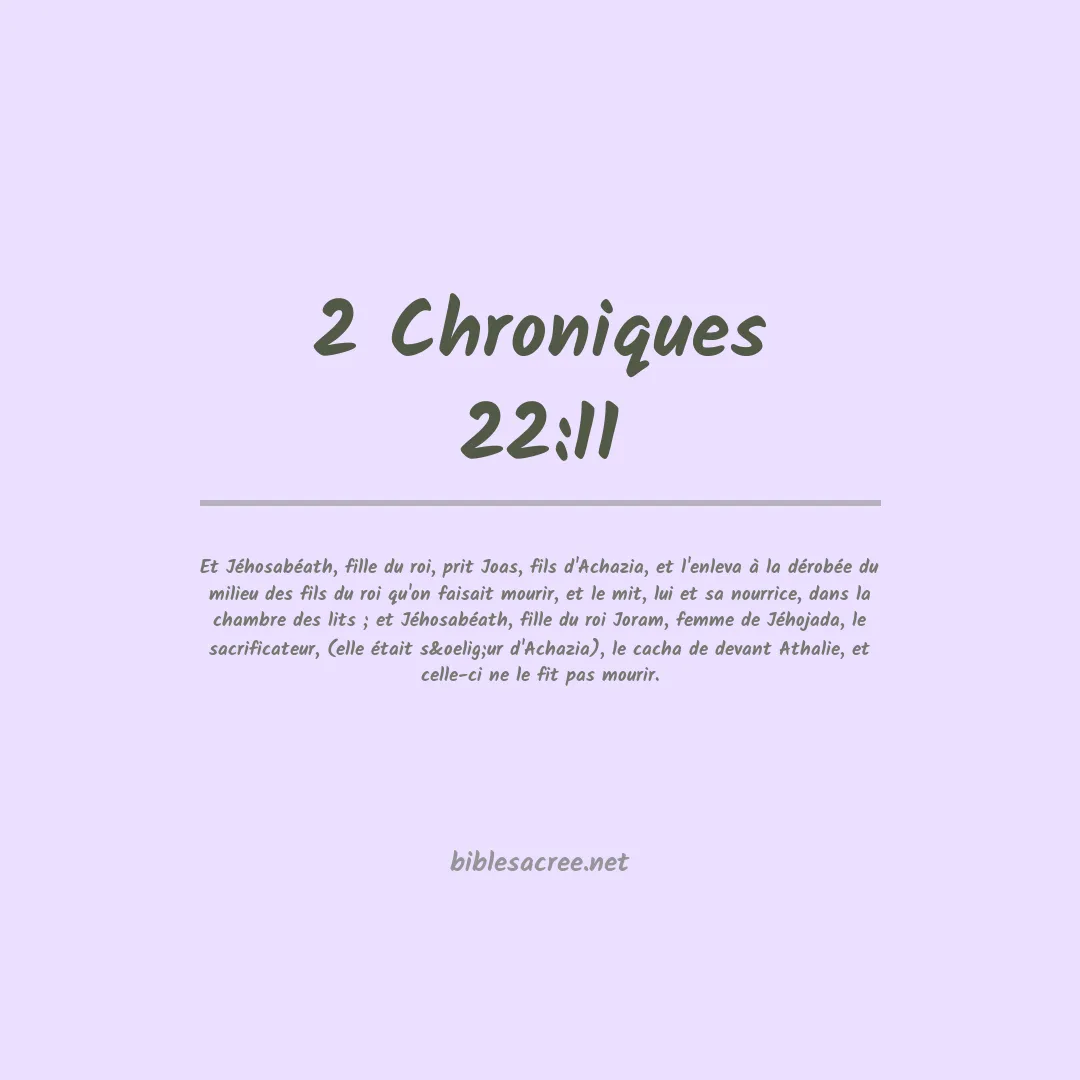 2 Chroniques - 22:11