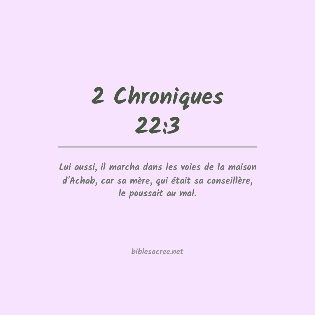 2 Chroniques - 22:3