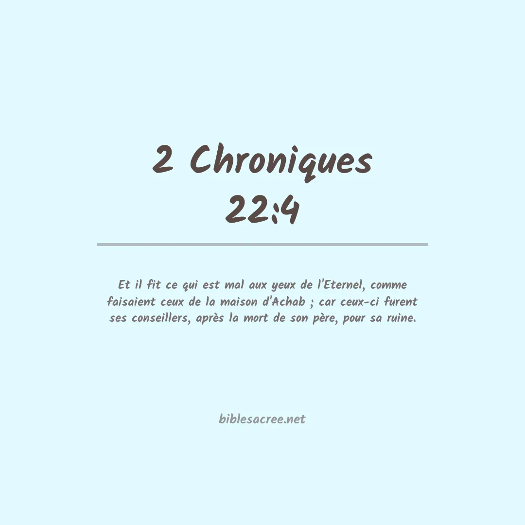 2 Chroniques - 22:4