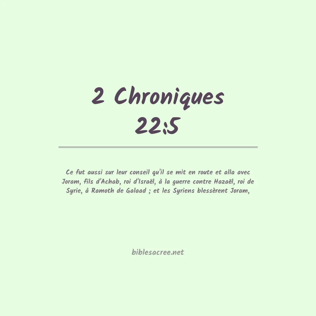 2 Chroniques - 22:5