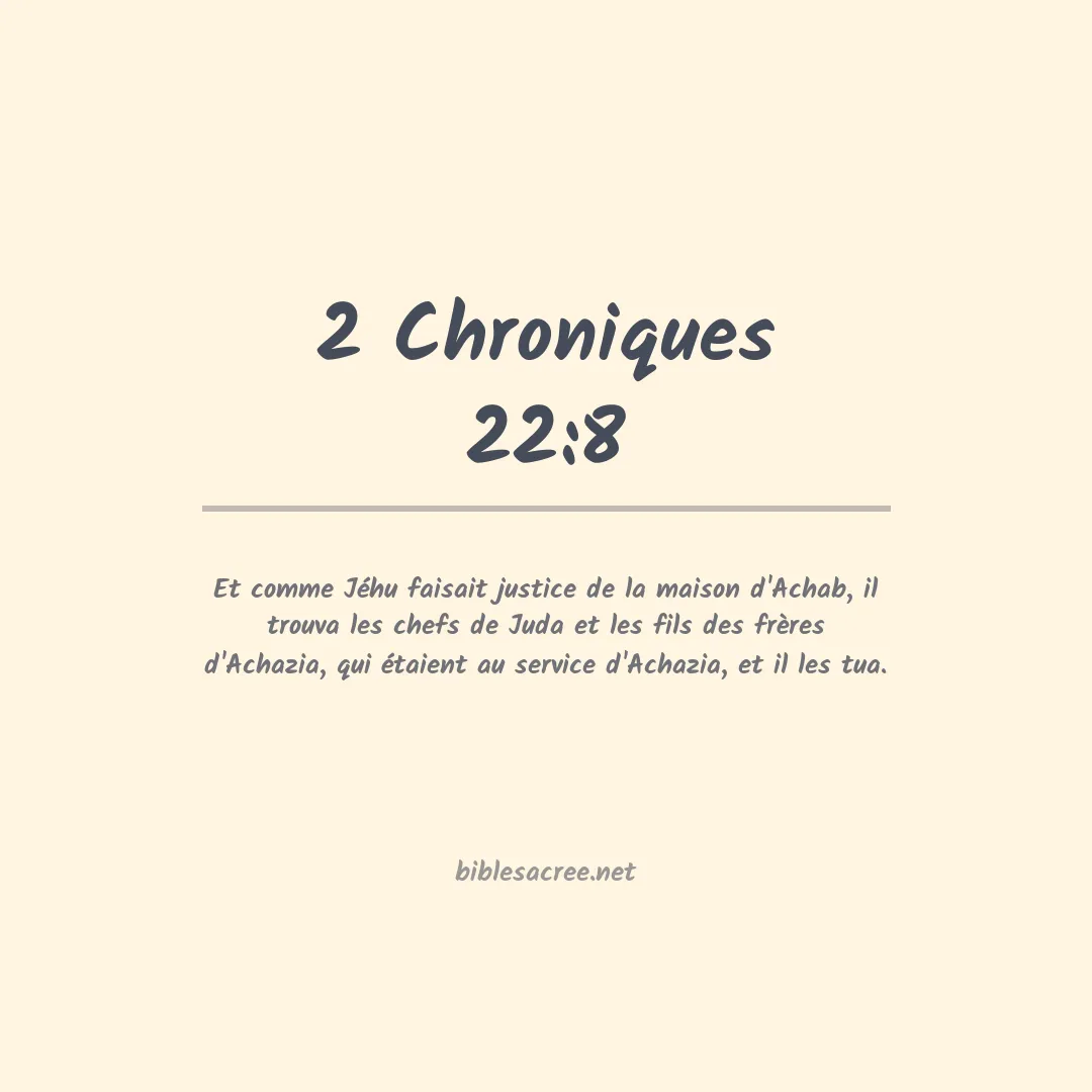 2 Chroniques - 22:8
