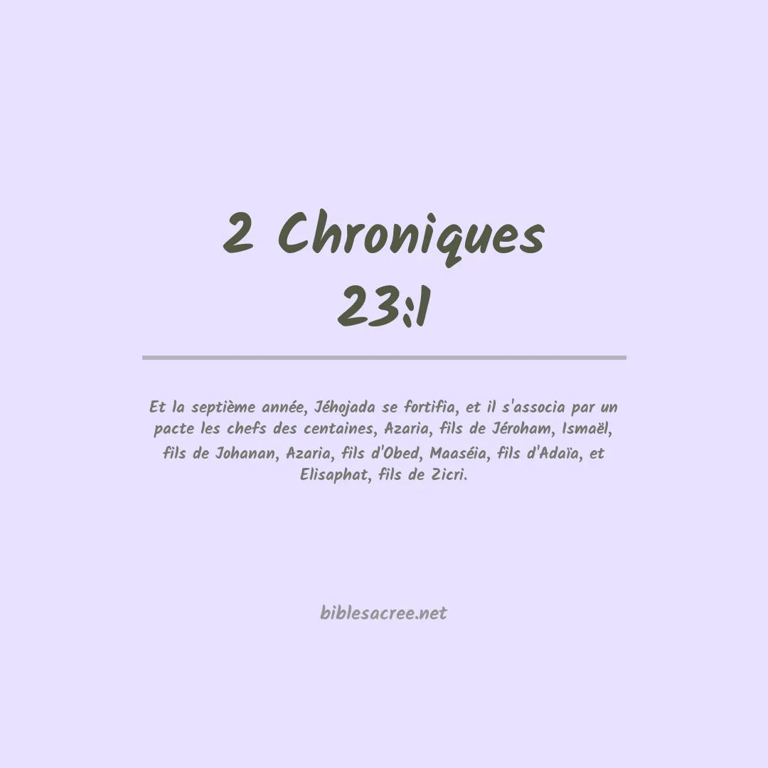 2 Chroniques - 23:1