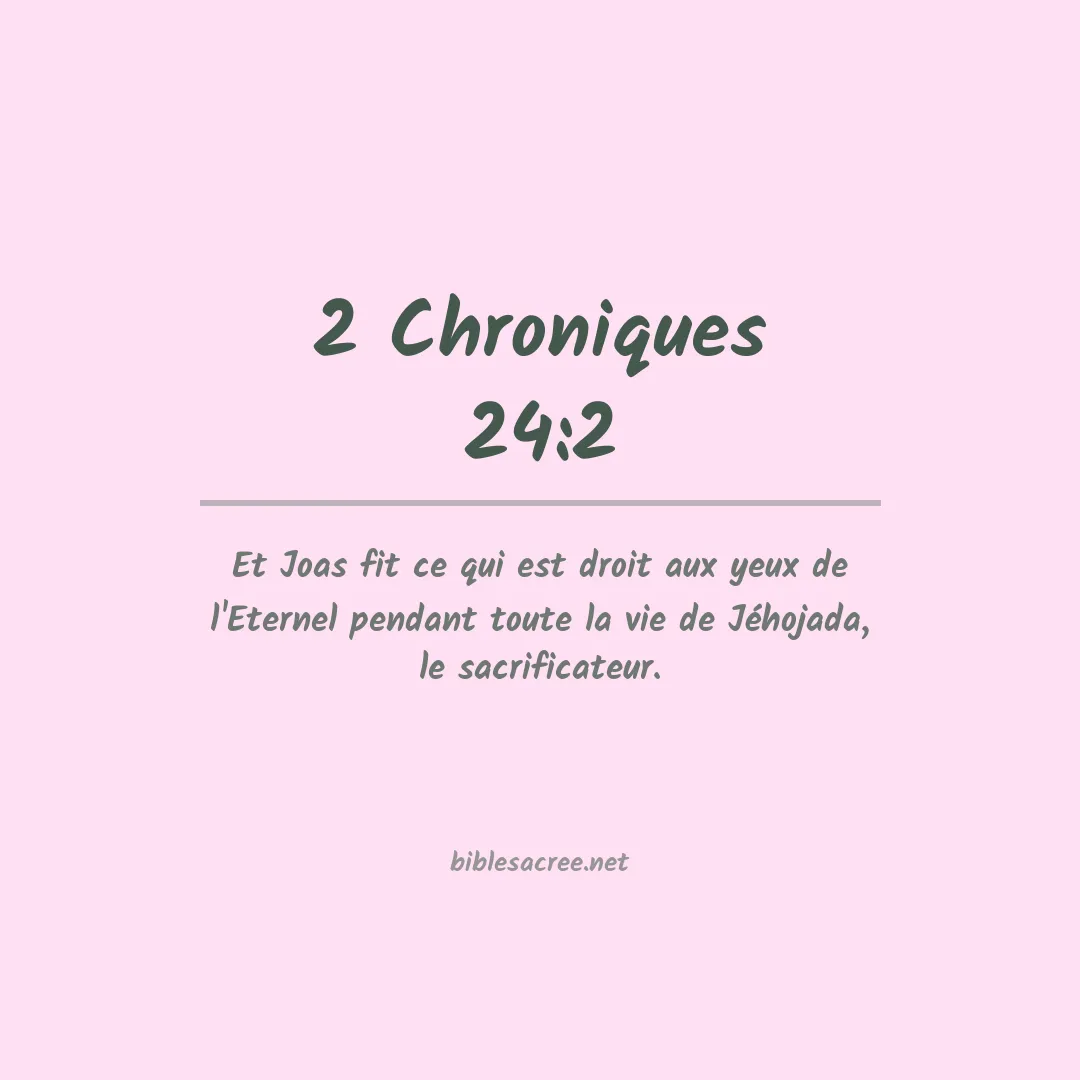 2 Chroniques - 24:2