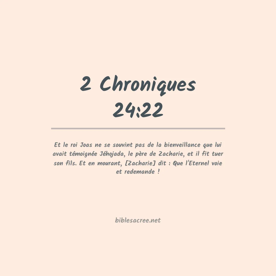 2 Chroniques - 24:22